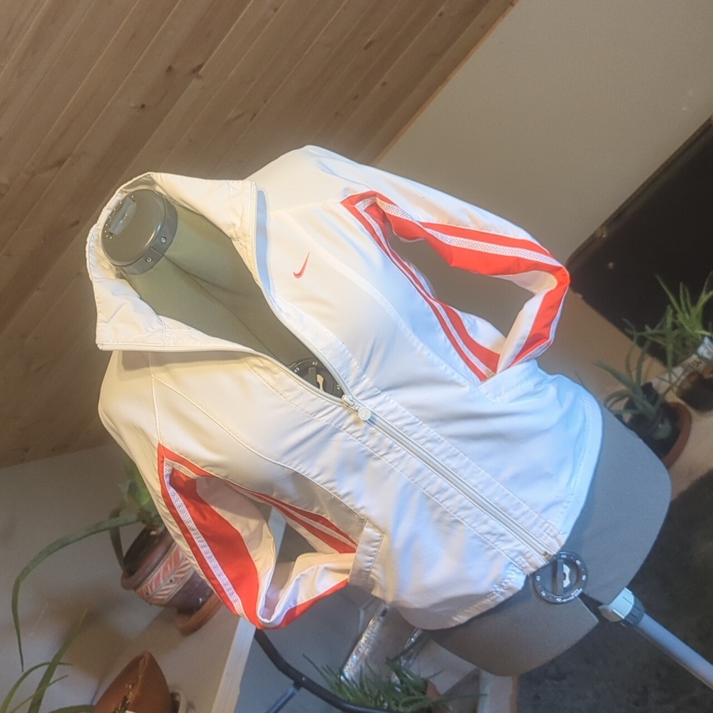 Small Nike Women's Bomber Jacket in White and Red